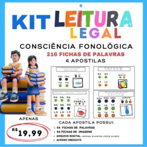 Kit - 4 Apostilas para Leitura- Consciência Fonológica- Alfabetizar